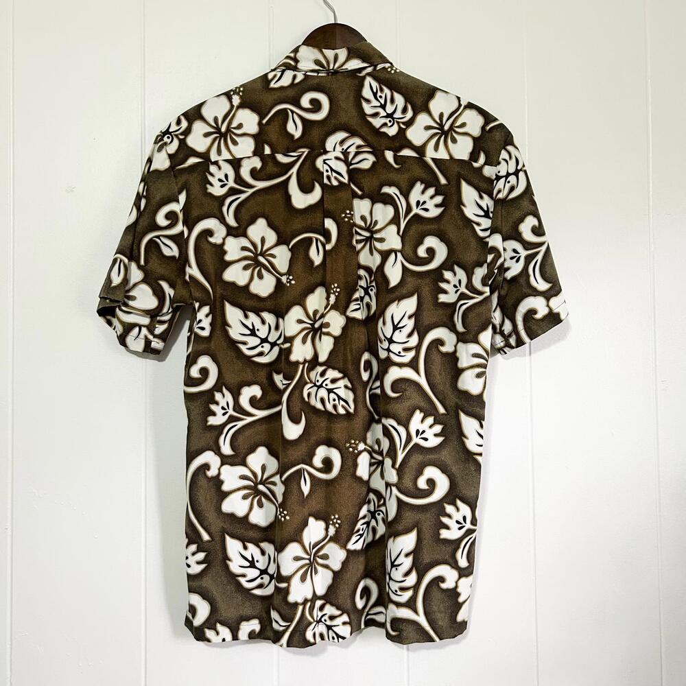 Vintage Howie Brown Hawaiian Print Collared Dress Shirt Men's Large - Picture 4 of 4